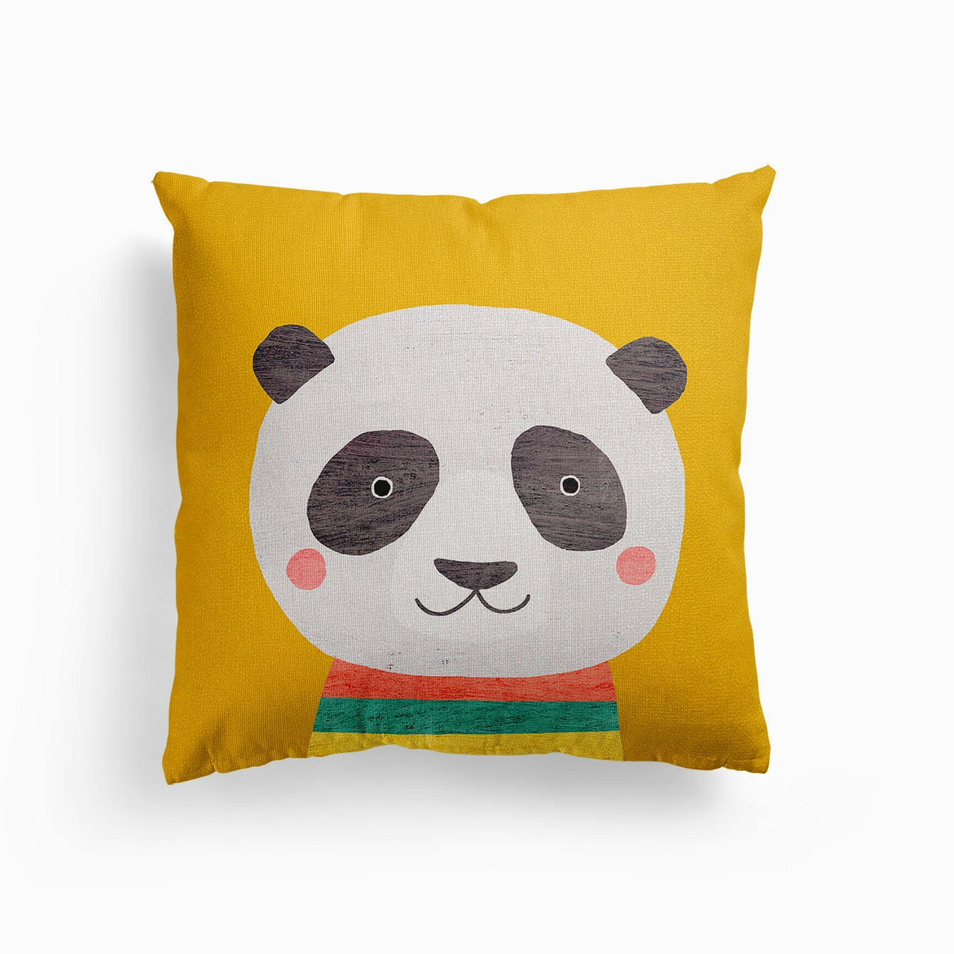 Panda Mustard Canvas Cuscino