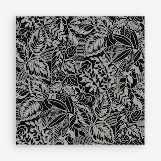 Vintage Batik Jungle Peel and Stick Wallpaper - Black / Grey