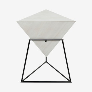 Modern Metal Accent Table - Black / White