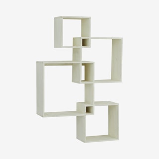 Contemporary Fir Wall Shelf - White