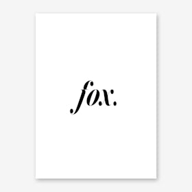 Fox in White Art Print