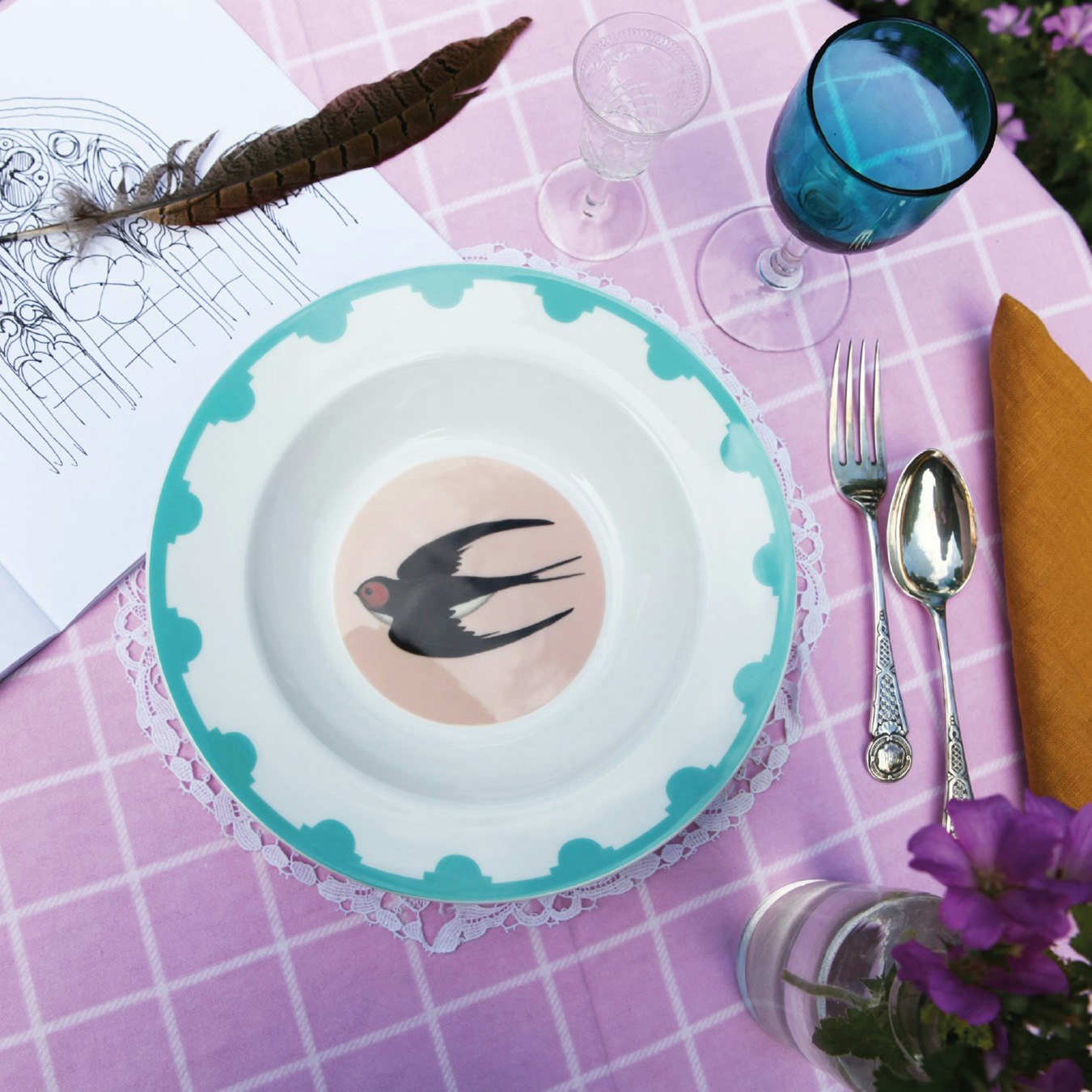 Swooping Swallow Bowl by Dog & Dome