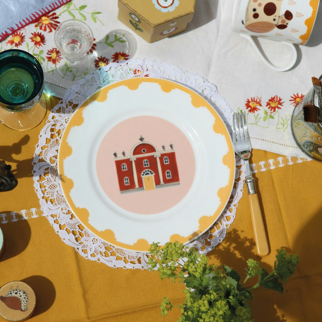 Flora's Folly Plates - Set of 4 by Dog & Dome