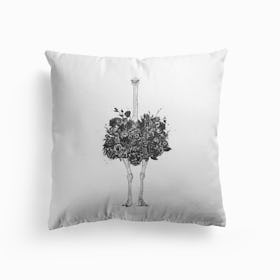 Floral Ostrich Cushion