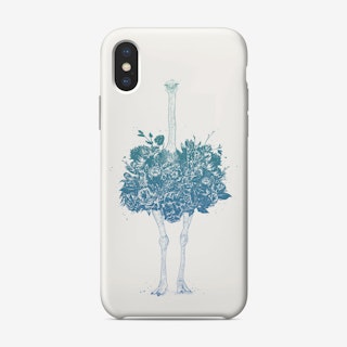 Floral ostrich (color)  iPhone Case