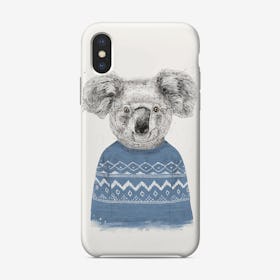 Winter koala (blue)  iPhone Case