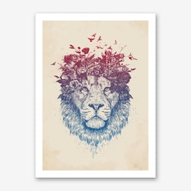 Floral lion III Art Print