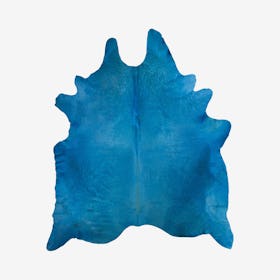 Geneva Cowhide Rug - Sky Blue