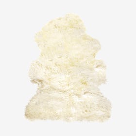 New Zealand Curly Single Sheepskin Rug - Natural