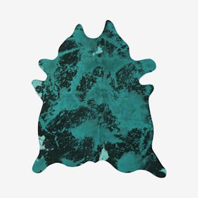 Scotland Cowhide Rug - Verde / Black