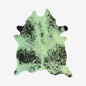 Scotland Cowhide Rug - Lime / Black