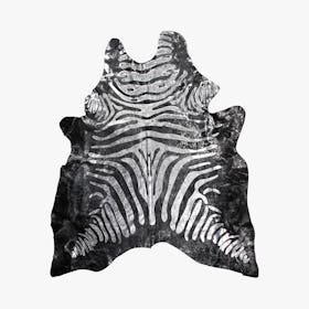 Togo Cowhide Rug - Zebra - Silver / Black