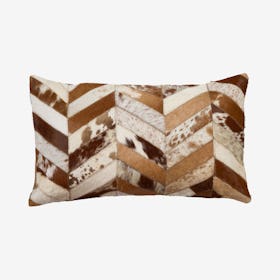 Torino Chevron Pillow - Brown / Natural