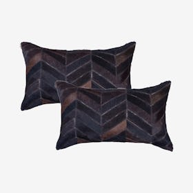 Torino Chevron Pillows - Chocolate - Set of 2