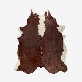 Kobe Cowhide Rug - Hereford Brown / White