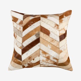 Torino Chevron Square Pillow - Brown / Natural