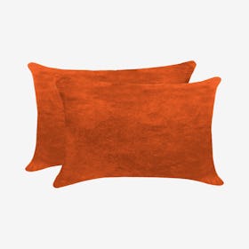 Torino Cowhide Pillows - Orange - Set of 2