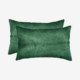 Torino Cowhide Pillows - Verde - Set of 2