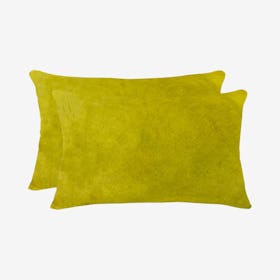 Torino Cowhide Pillows - Yellow - Set of 2