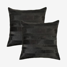 Torino Madrid Square Pillows - Black - Set of 2