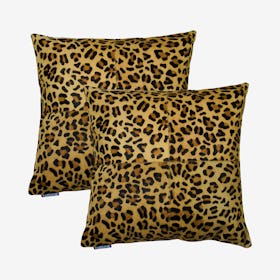 Torino Quattro Square Pillows - Leopard - Set of 2