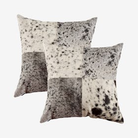 Torino Quattro Square Pillows - Salt & Pepper - Black / White - Set of 2