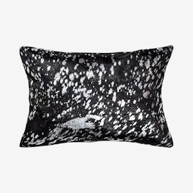 Torino Scotland Cowhide Pillow - Black / Silver