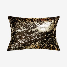 Torino Scotland Cowhide Pillow - Chocolate / Gold