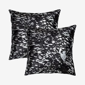 Torino Scotland Square Pillows - Black / Silver - Set of 2