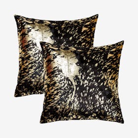 Torino Scotland Square Pillows - Chocolate / Gold - Set of 2