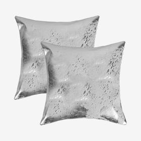 Torino Scotland Square Pillows - Grey / Silver - Set of 2