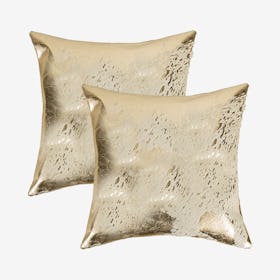 Torino Scotland Square Pillows - Natural / Gold - Set of 2