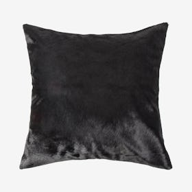 Torino Cowhide Square Pillow - Black