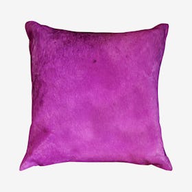 Torino Cowhide Square Pillow - Fuchsia