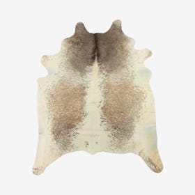 Kobe Cowhide Rug - Salt & Pepper - Tan / White