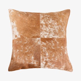 Torino Quattro Square Pillow - Salt & Pepper - Brown / White
