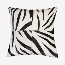 Torino Togo Quattro Square Pillow - Zebra - Black / White