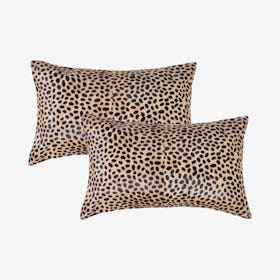 Torino Togo Cowhide Pillows - Cheetah - Set of 2