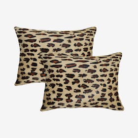 Torino Togo Cowhide Pillows - Leopard - Set of 2