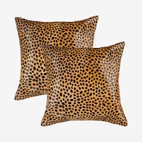 Torino Togo Square Pillows - Cheetah - Set of 2