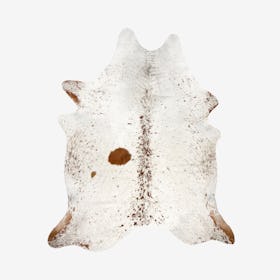 Kobe Cowhide Rug - Salt & Pepper - White / Brown