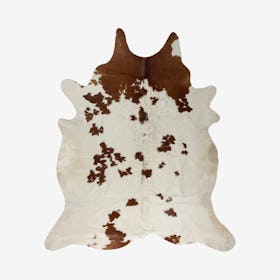 Kobe Cowhide Rug - White / Brown