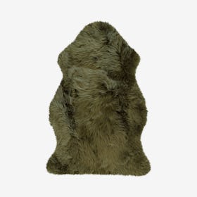 Milan Shearling Sheepskin Area Rug - Khaki