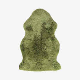 Milan Shearling Sheepskin Area Rug - Lime