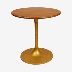 Wesley Round Dining Table - Elm / Gold