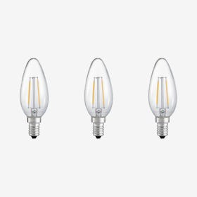 Dimmable LED Candle Light Bulbs - Set of 3