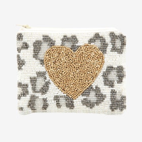 Beaded Coin Purse - Ivory / Gold