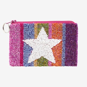 Beaded Coin Purse - Multicolored - Star