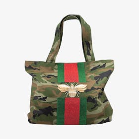 Tote Bag - Camo / Red - Bee / Stripes