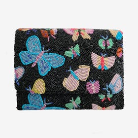 Beaded Box Bag - Multicolored - Butterflies